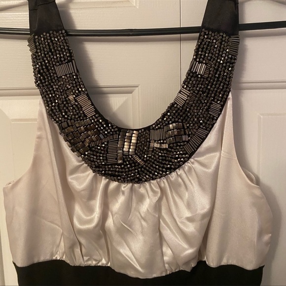 B&W Neck Embellishment Dress - Picture 6 of 8